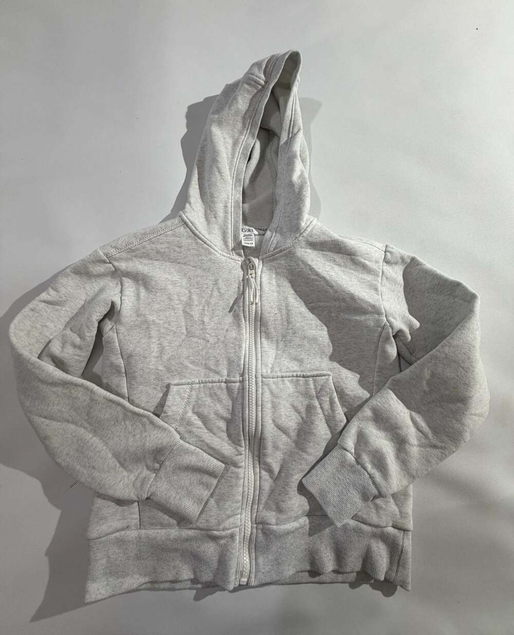 Athleta Girl Hoodie M 8-10 Gray Heather Zip Up Fleece Jacket